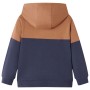 Felpa con Cappuccio e Mezza Cerniera per Bambini Antracite Cognac 104