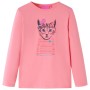 Maglietta da Bambina a Maniche Lunghe Gatto Rosa 128