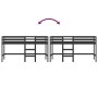 Letto Soppalco con Scala Bambini Nero 80x200cm Massello Pino