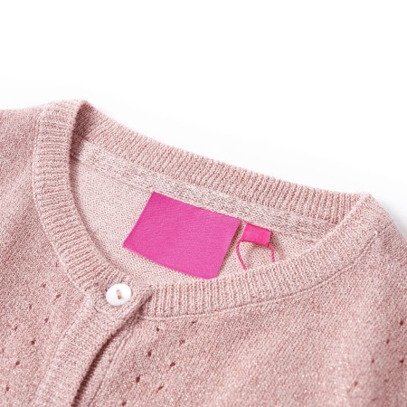 Cardigan da Bambina Lavorato a Maglia Rosa Tenue 128