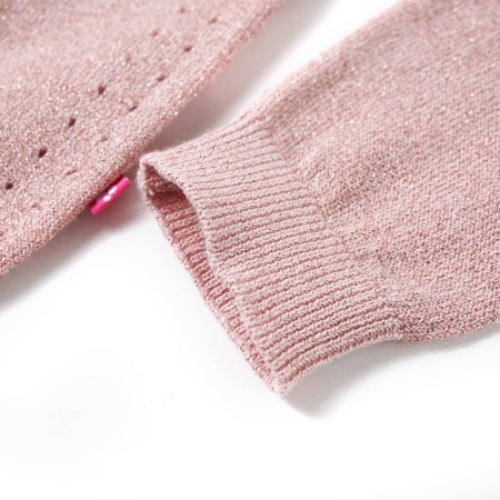 Cardigan da Bambina Lavorato a Maglia Rosa Tenue 128