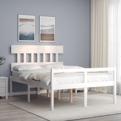 Letto per Anziani con Testiera Bianco 120x200 cm Legno Massello