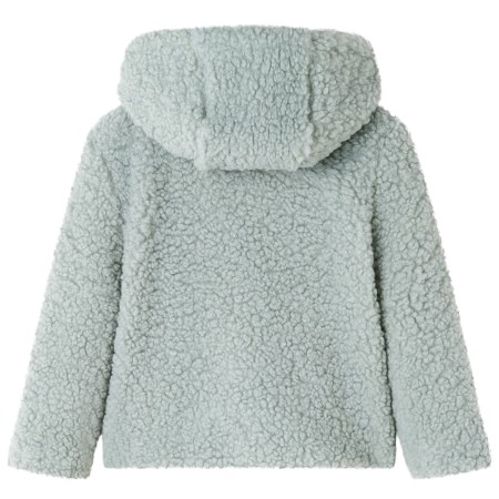 Giacca con Cappuccio Bambina Pelliccia Sintetica Teddy Verde Menta 128