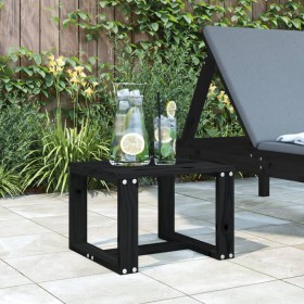 Tavolino da Giardino Nero 40x38x28,5 cm Legno Massello Pino