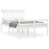 Letto per Anziani con Testiera Bianco 120x200 cm Legno Massello