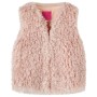 Gilet da Bambina in Pelliccia Sintetica Rosa Chiaro 92