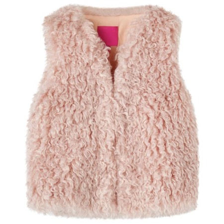 Gilet da Bambina in Pelliccia Sintetica Rosa Chiaro 92