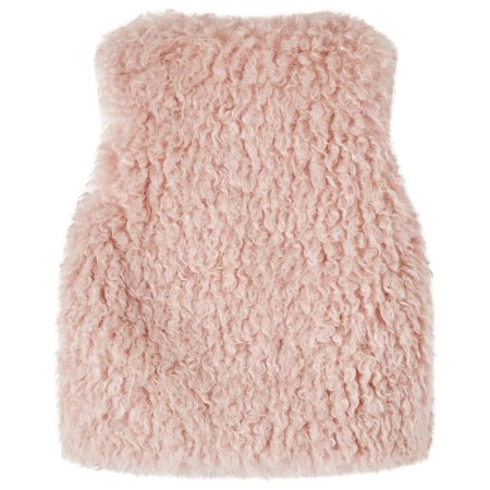 Gilet da Bambina in Pelliccia Sintetica Rosa Chiaro 92