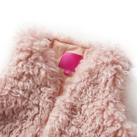 Gilet da Bambina in Pelliccia Sintetica Rosa Chiaro 92