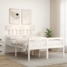 Letto per Anziani con Testiera Bianco 120x200 cm Legno Massello