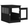 Gabbia Cani da Arredamento Nera 55x75x65cm Legno Multistrato