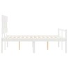 Letto per Anziani con Testiera Bianco 120x200 cm Legno Massello