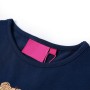 Maglietta da Bambina Maniche Lunghe Blu Marino 128