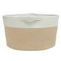 Cestino Portaoggetti Beige e Bianco Ø40x25 cm in Cotone