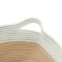 Cestino Portaoggetti Beige e Bianco Ø40x25 cm in Cotone