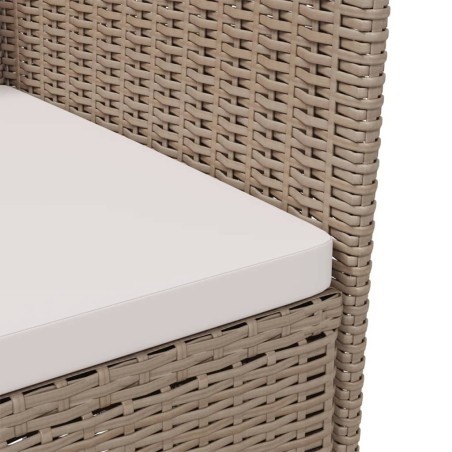 Sedie da Giardino con Cuscini 2 pz in Polyrattan Beige