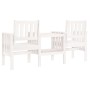 Panca Giardino con Tavolino 2 Posti Bianco Legno Massello Pino