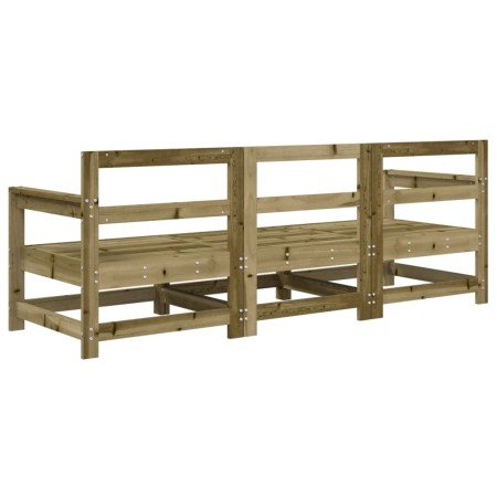 Set Salotto da Giardino 3 pz in Legno Impregnato di Pino