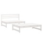 Set Salotto da Giardino 2 pz Bianco in Legno Massello di Pino