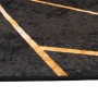 Tappeto Lavabile Nero e Oro 120x180 cm Antiscivolo