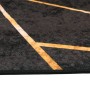 Tappeto Lavabile Nero e Oro 80x150 cm Antiscivolo