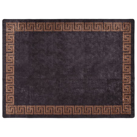 Tappeto Lavabile Nero e Oro 400x300 cm Antiscivolo