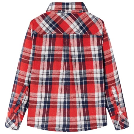 Camicia a Quadri da Bambino Rossa e Blu Marino 104