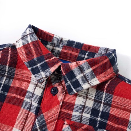 Camicia a Quadri da Bambino Rossa e Blu Marino 104