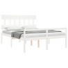 Letto per Anziani con Testiera Bianco 160x200 cm Legno Massello