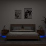 Comodini a Parete con luci LED 2 pz Rovere Fumo