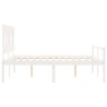 Letto per Anziani con Testiera Bianco 160x200 cm Legno Massello