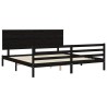 Giroletto con Testiera Nero 200x200 cm in Legno Massello