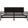 Giroletto con Testiera Nero 200x200 cm in Legno Massello