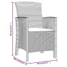 Sedia da Giardino con Cuscini 2 pz in Rattan PP Grafite