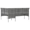 Set Mobili 5 pz Divano a L con Cuscini in Polyrattan Grigio