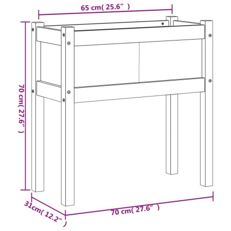 Fioriera Giardino con Gambe 70x31x70 cm Legno Pino Impregnato