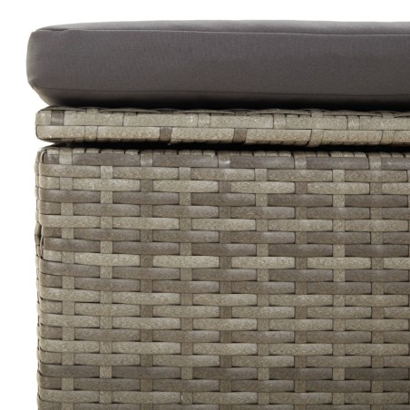 Set Divani da Giardino 4 pz con Cuscini in Polyrattan Grigio