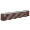 Letto Giardino Acciaio Verniciato a Polvere 224x40x36cm Marrone