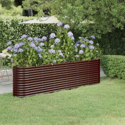 Letto Giardino Acciaio Verniciato a Polvere 260x40x68cm Marrone