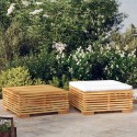 Set Divani da Giardino 2 pz in Legno Massello di Teak