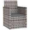 Set Divani da Esterno 4 pz con Cuscini in Polyrattan Grigio