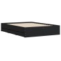 Giroletto con Cassetti Nero 120x190 cm in Legno Multistrato