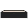 Giroletto con Cassetti Nero 120x190 cm in Legno Multistrato