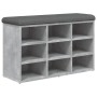Panca Porta Scarpe Grigio Cemento 82x32x50cm Legno Multistrato