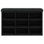 Panca Porta Scarpe Nera 82x32x50 cm in Legno Multistrato