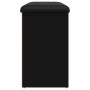 Panca Porta Scarpe Nera 82x32x50 cm in Legno Multistrato