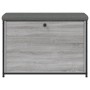 Panca Portascarpe Cassetto Ribaltabile Grigio Sonoma 82x32x56cm