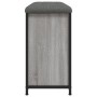 Panca Portascarpe Cassetto Ribaltabile Grigio Sonoma 82x32x56cm