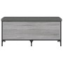 Panca Portaoggetti Grigio Sonoma 102x42x45 cm Legno Multistrato