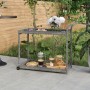 Carrello da Bar Grigio 100x45x83 cm in Polyrattan